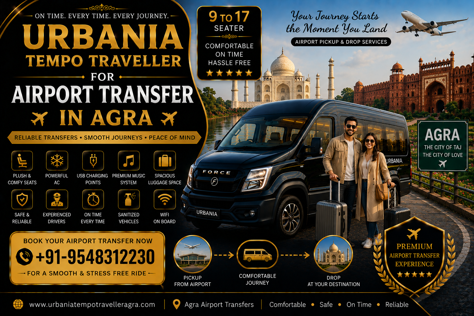 Agra to Vrindavan Urbania Tempo Traveller