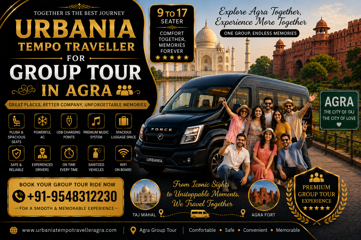 Urbania Tempo Traveller for Group Tour in Agra