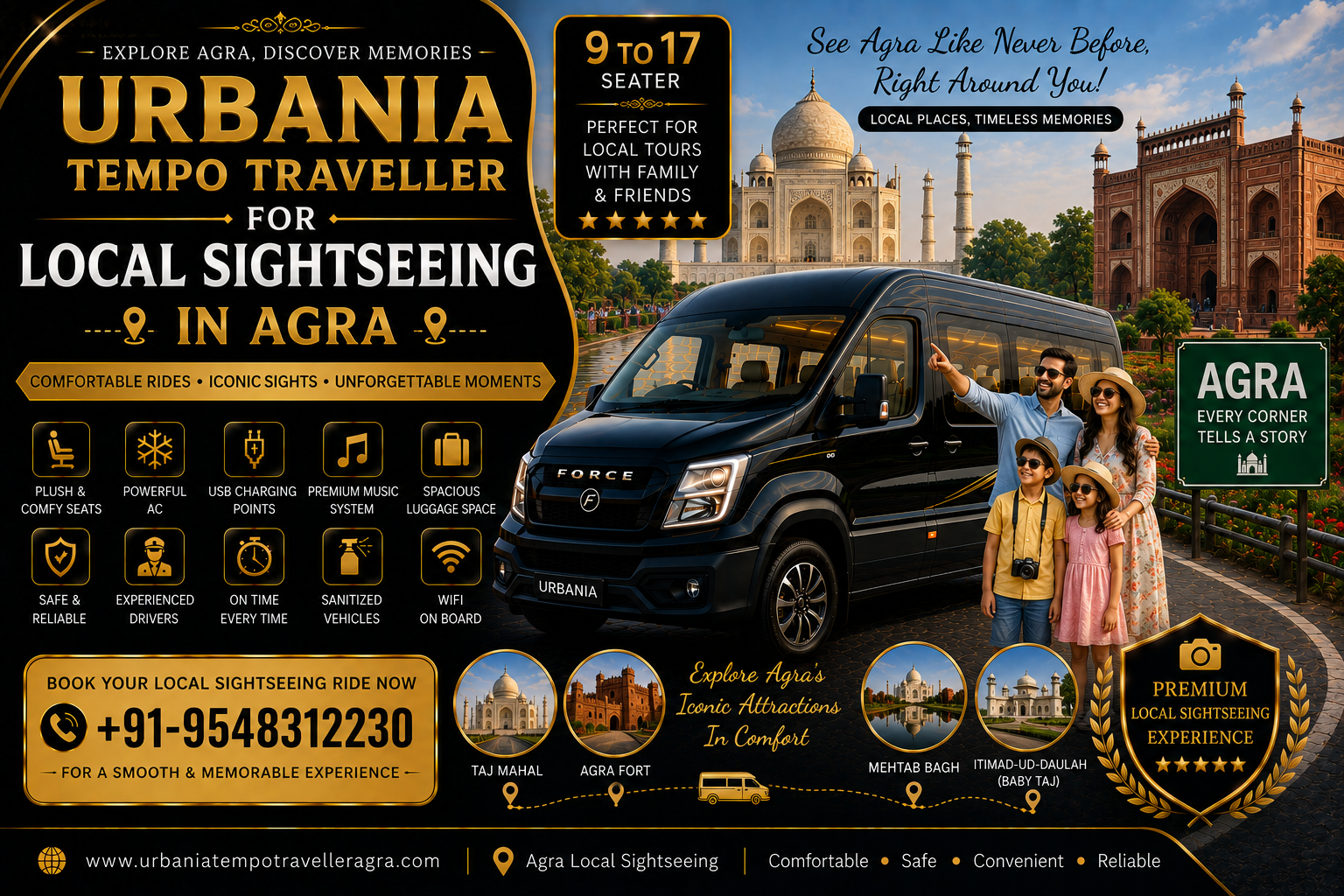 Agra to Vrindavan Urbania Tempo Traveller