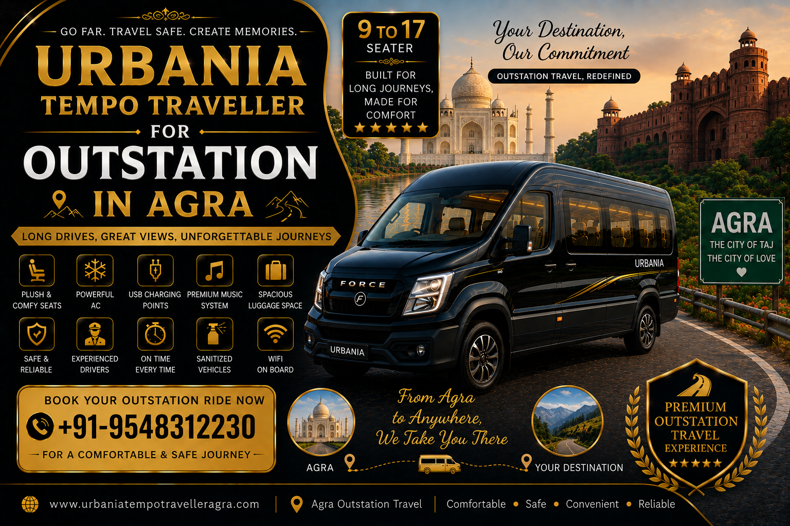 Agra to Vrindavan Urbania Tempo Traveller