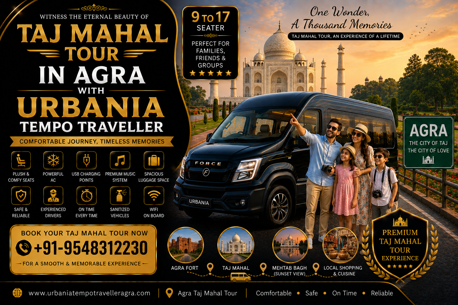 Agra to Vrindavan Urbania Tempo Traveller